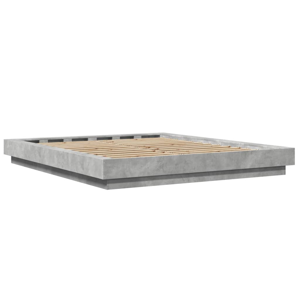 Bedframe bewerkt hout betongrijs 160x200 cm is nu te koop bij PeponiXL, paradijselijk wonen!