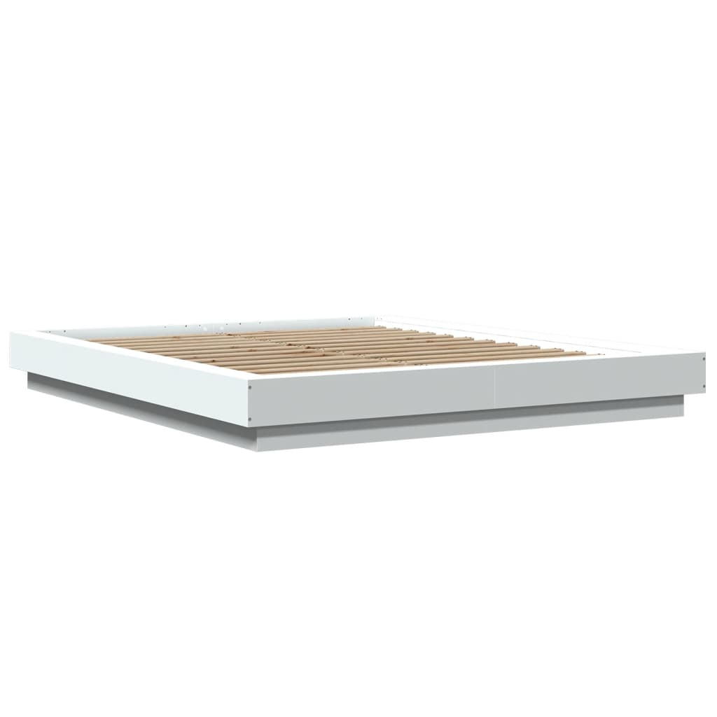 Bedframe bewerkt hout wit 150x200 cm is nu te koop bij PeponiXL, paradijselijk wonen!