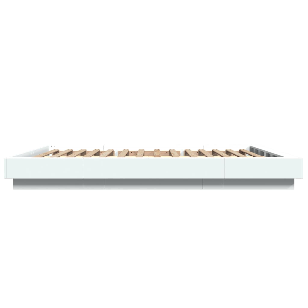 Bedframe bewerkt hout wit 150x200 cm is nu te koop bij PeponiXL, paradijselijk wonen!