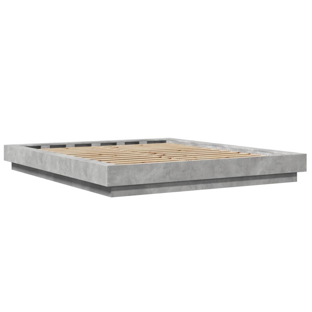 Bedframe bewerkt hout betongrijs 150x200 cm is nu te koop bij PeponiXL, paradijselijk wonen!