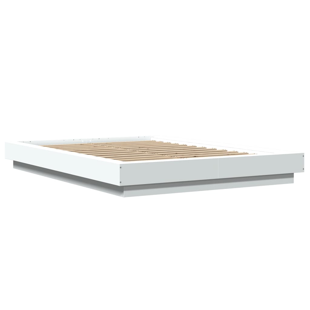 Bedframe bewerkt hout wit 140x200 cm is nu te koop bij PeponiXL, paradijselijk wonen!