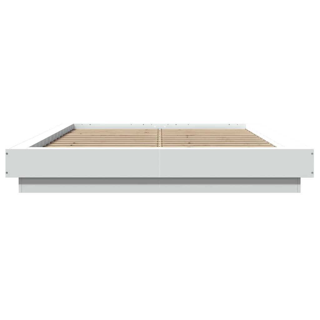 Bedframe LED massief hout wit 120x200 cm is nu te koop bij PeponiXL, paradijselijk wonen!
