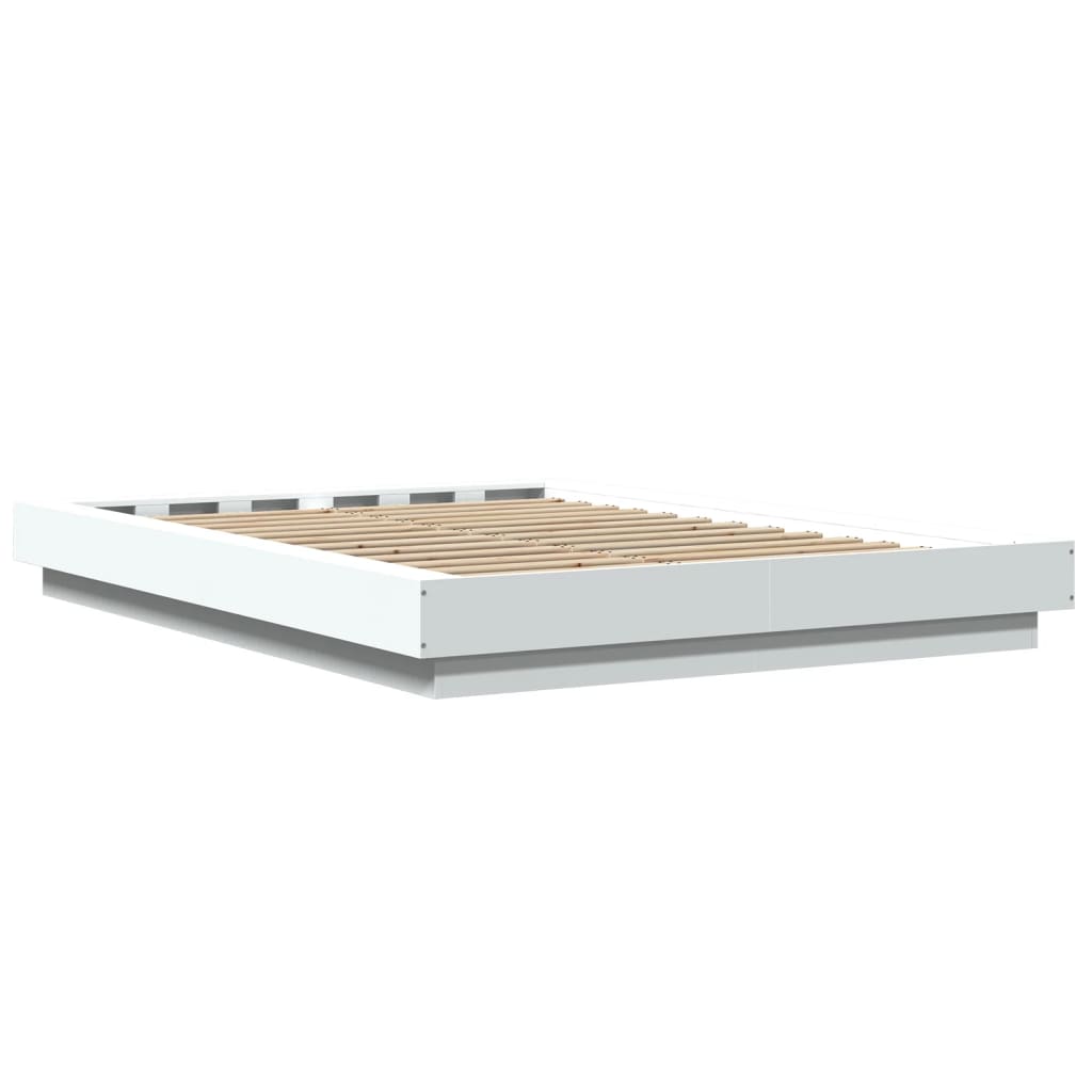 Bedframe LED massief hout wit 120x200 cm is nu te koop bij PeponiXL, paradijselijk wonen!
