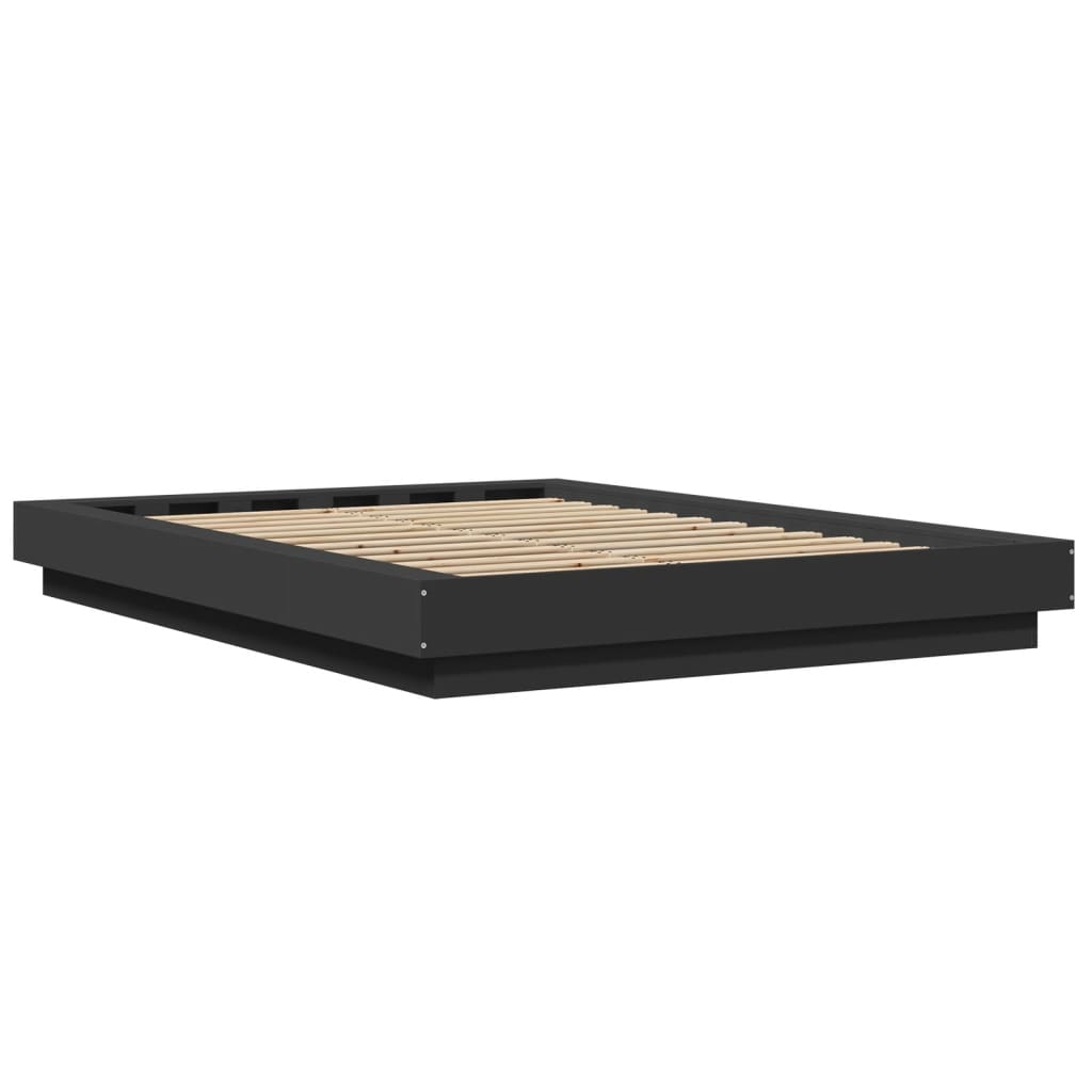 Bedframe bewerkt hout zwart 120x200 cm is nu te koop bij PeponiXL, paradijselijk wonen!