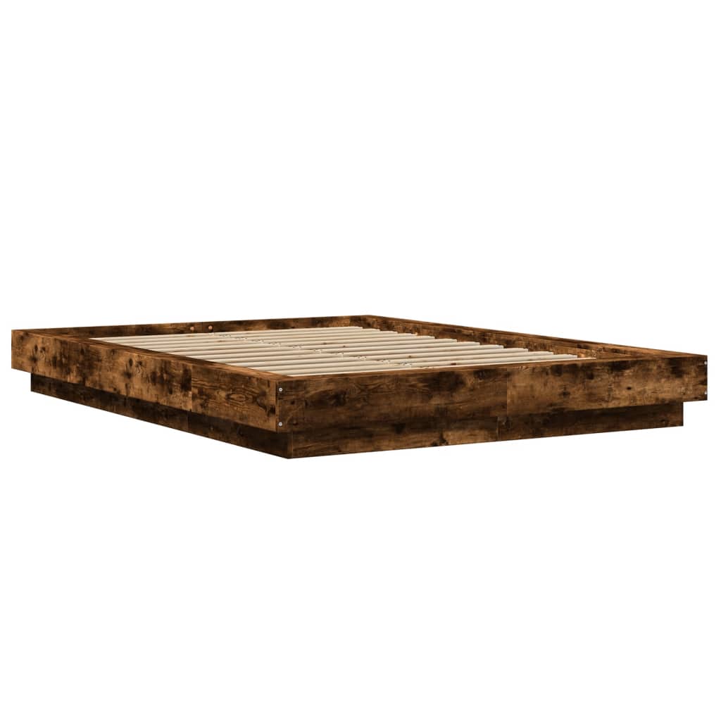 Bedframe bewerkt hout gerookt eikenkleurig 120x200 cm is nu te koop bij PeponiXL, paradijselijk wonen!