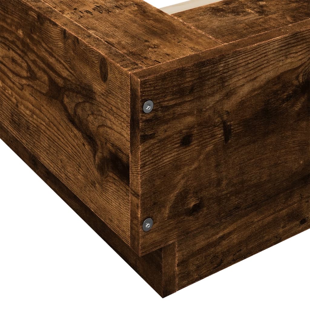 Bedframe bewerkt hout gerookt eikenkleurig 120x200 cm is nu te koop bij PeponiXL, paradijselijk wonen!