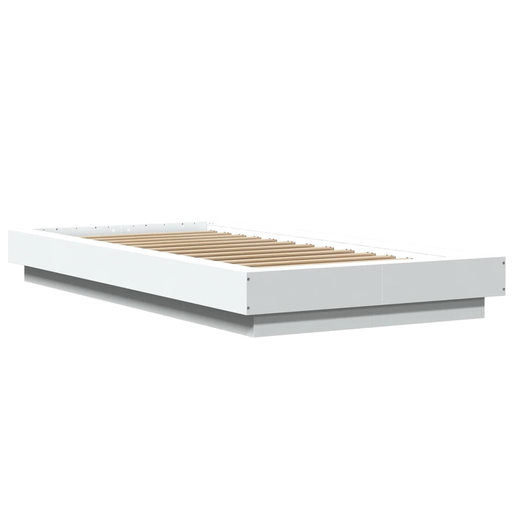 Bedframe bewerkt hout wit 90x200 cm is nu te koop bij PeponiXL, paradijselijk wonen!