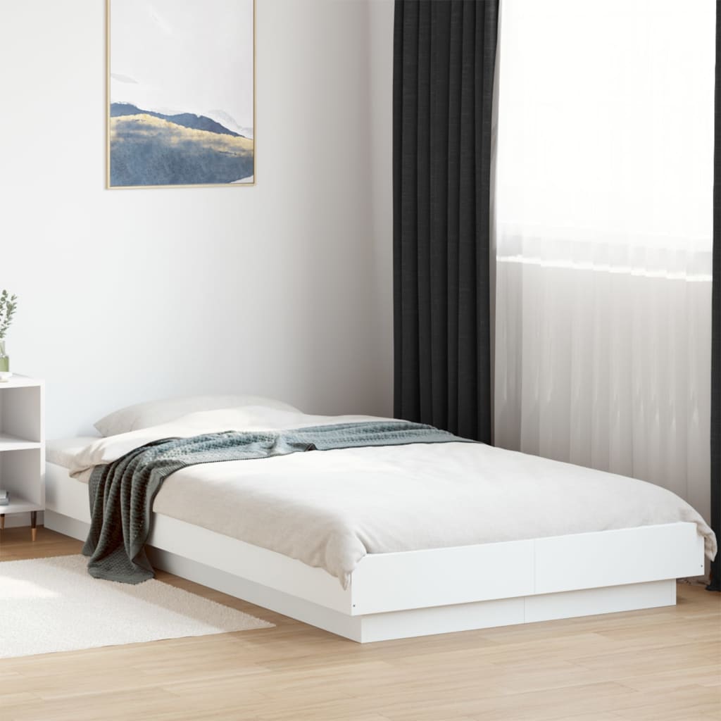 Bedframe bewerkt hout wit 90x200 cm is nu te koop bij PeponiXL, paradijselijk wonen!