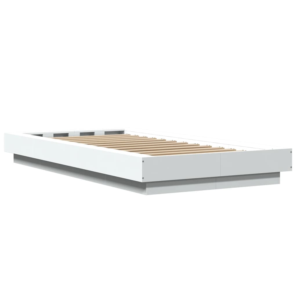 Bedframe bewerkt hout wit 90x200 cm is nu te koop bij PeponiXL, paradijselijk wonen!