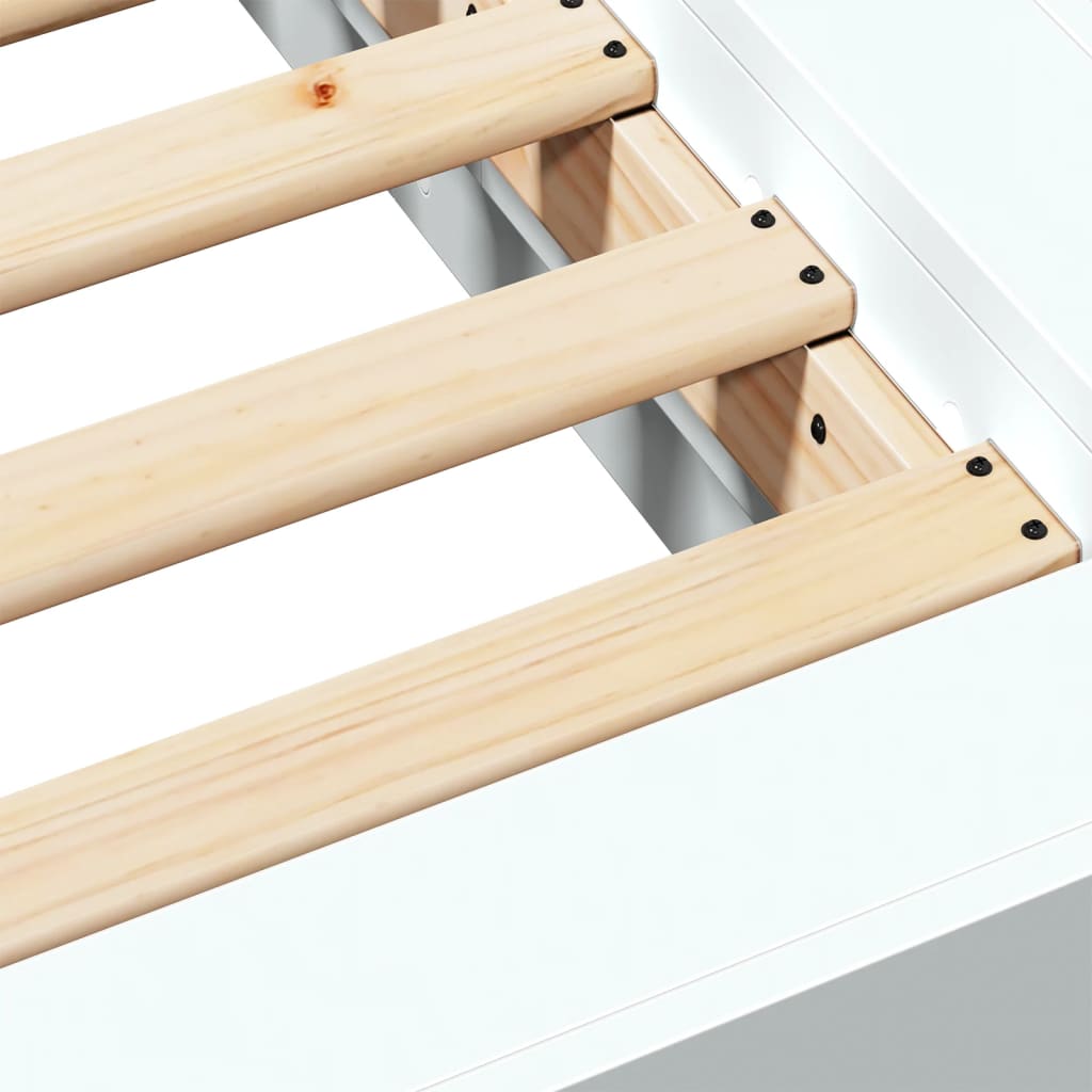 Bedframe bewerkt hout wit 90x200 cm is nu te koop bij PeponiXL, paradijselijk wonen!