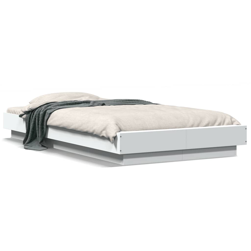 Bedframe bewerkt hout wit 90x200 cm is nu te koop bij PeponiXL, paradijselijk wonen!