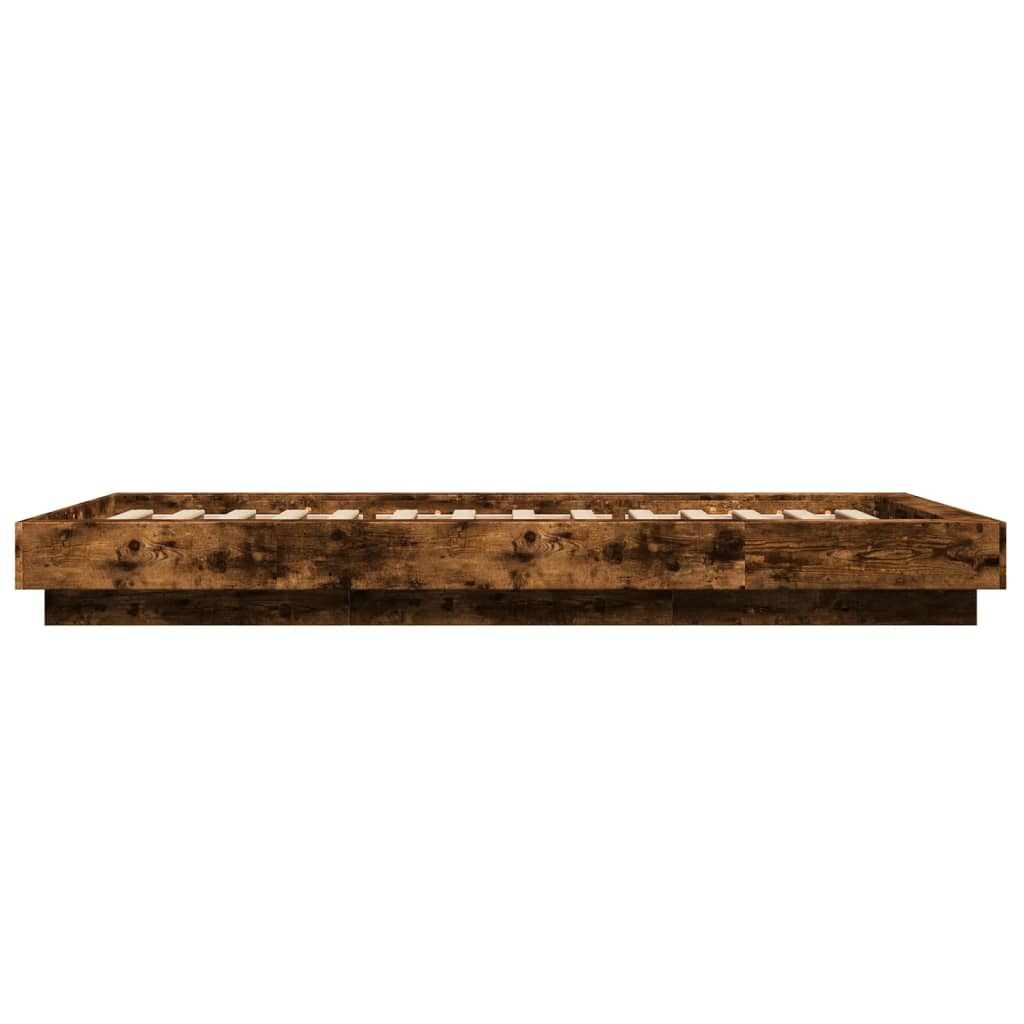 Bedframe bewerkt hout gerookt eikenkleurig 90x200 cm is nu te koop bij PeponiXL, paradijselijk wonen!