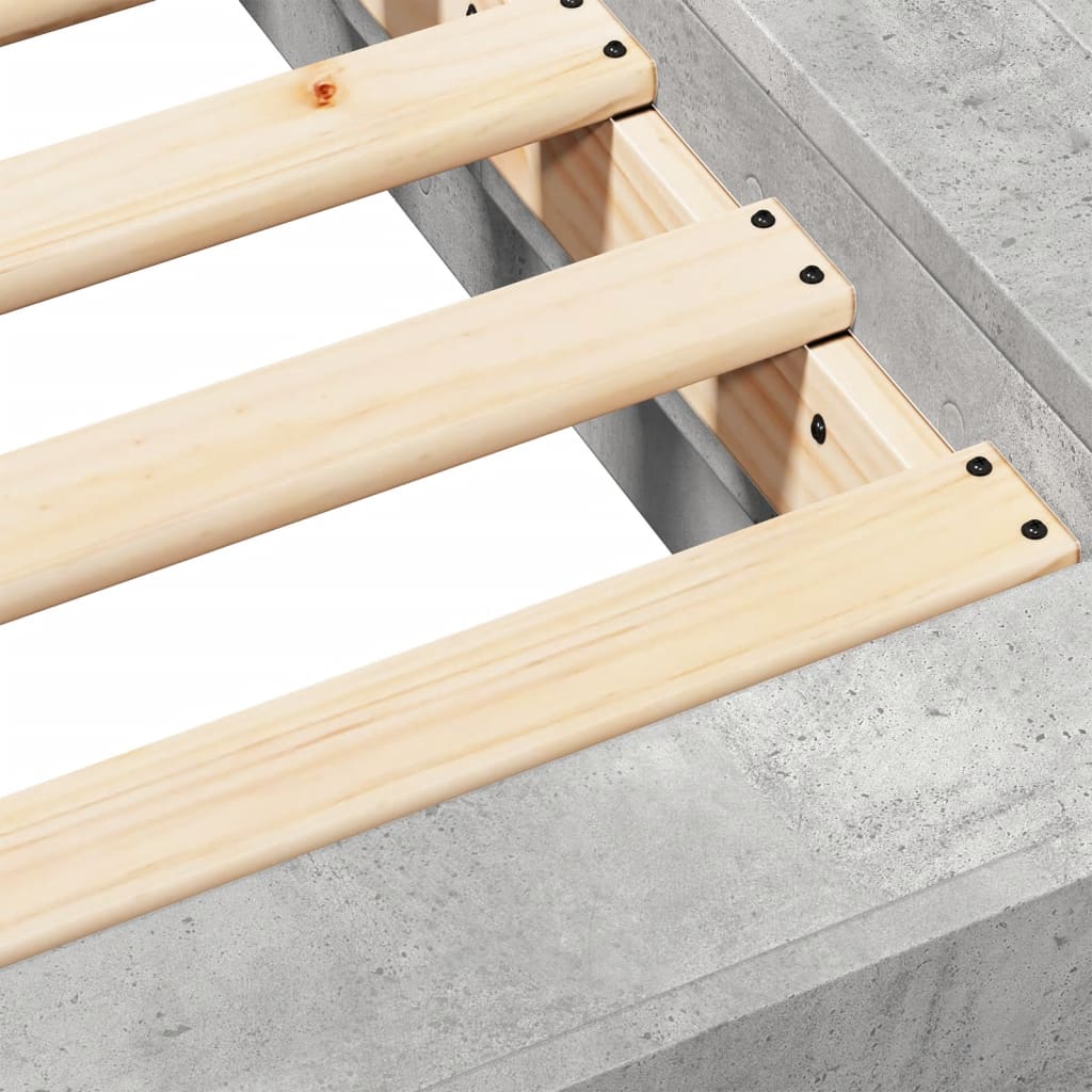 Bedframe bewerkt hout betongrijs 140x190 cm is nu te koop bij PeponiXL, paradijselijk wonen!