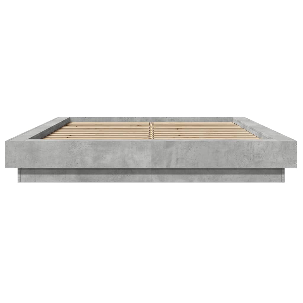 Bedframe bewerkt hout betongrijs 135x190 cm is nu te koop bij PeponiXL, paradijselijk wonen!