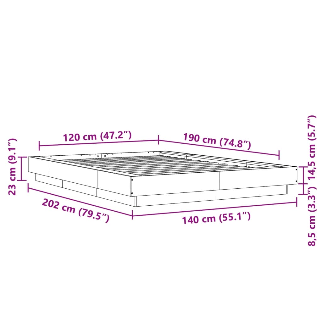 Bedframe bewerkt hout wit 120x190 cm is nu te koop bij PeponiXL, paradijselijk wonen!