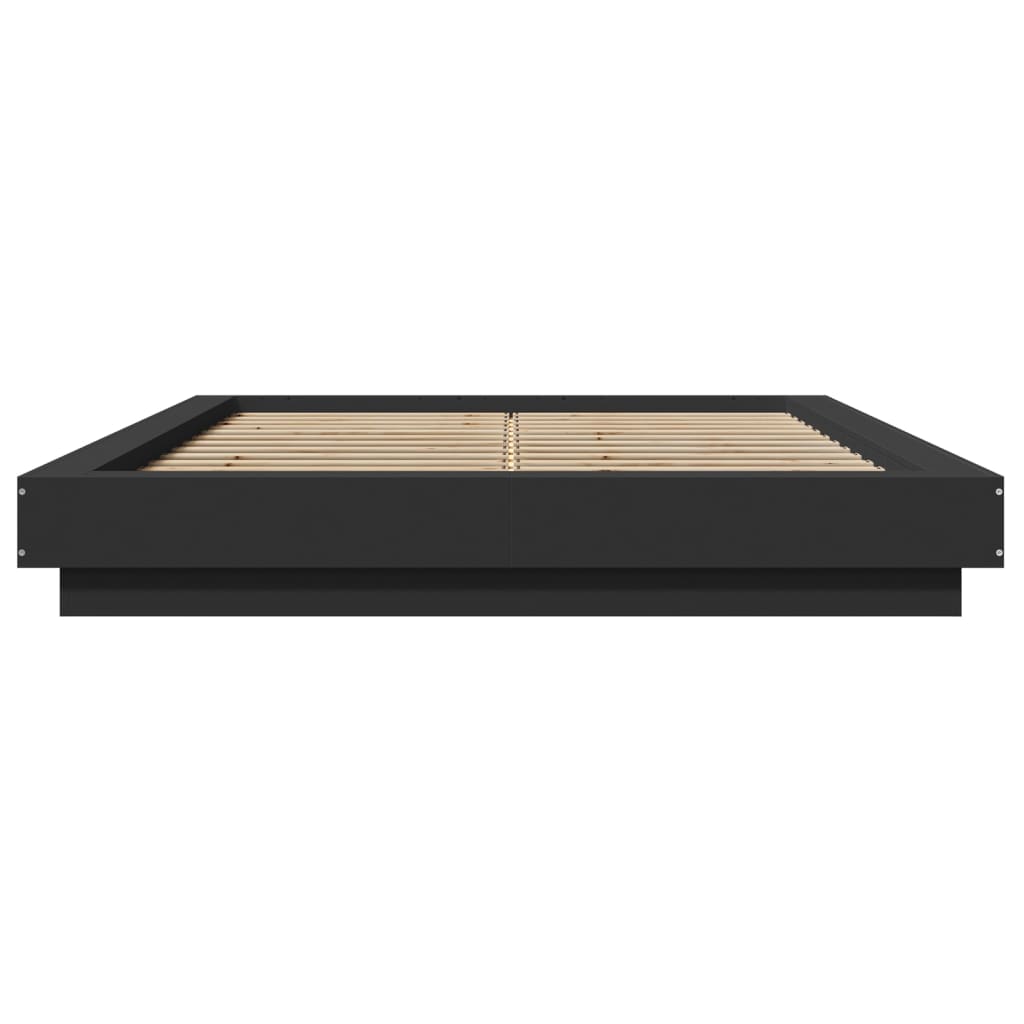 Bedframe bewerkt hout zwart 120x190 cm is nu te koop bij PeponiXL, paradijselijk wonen!