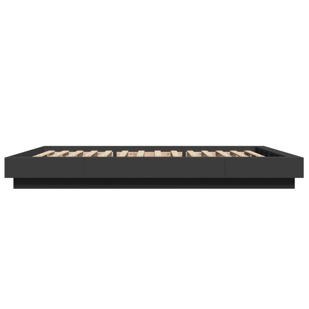 Bedframe bewerkt hout zwart 120x190 cm is nu te koop bij PeponiXL, paradijselijk wonen!
