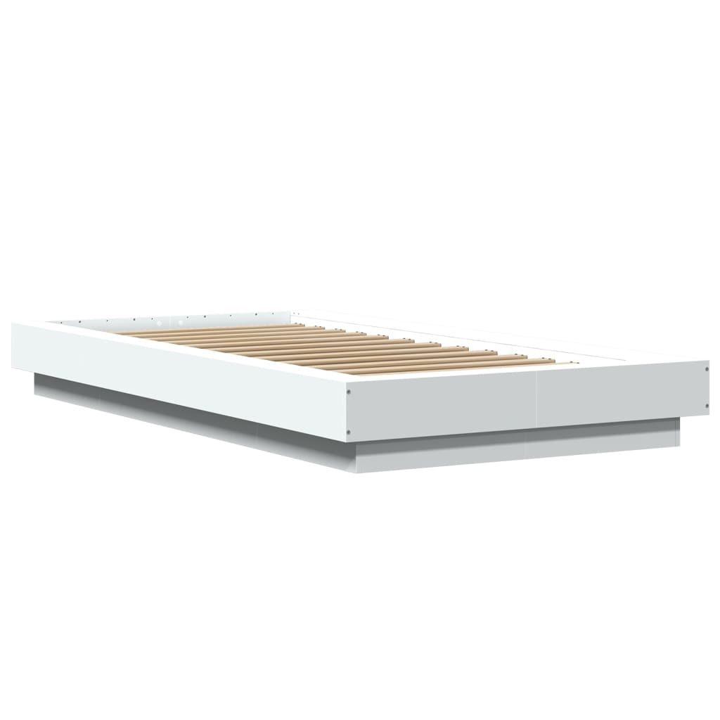 Bedframe bewerkt hout wit 90x190 cm is nu te koop bij PeponiXL, paradijselijk wonen!