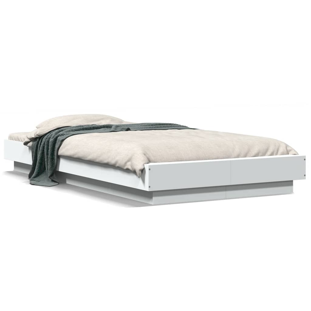 Bedframe bewerkt hout wit 90x190 cm is nu te koop bij PeponiXL, paradijselijk wonen!