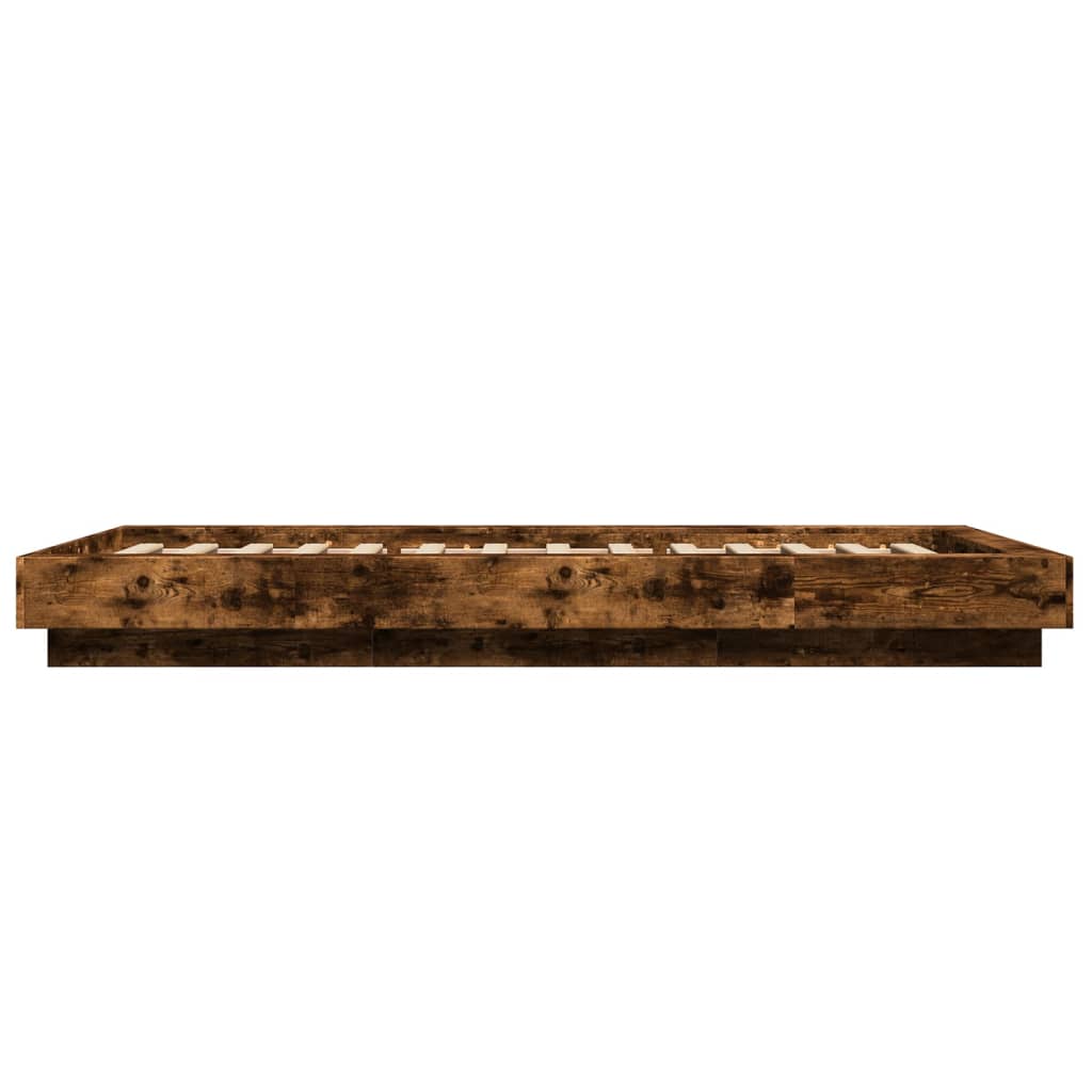 Bedframe bewerkt hout gerookt eikenkleurig 75x190 cm is nu te koop bij PeponiXL, paradijselijk wonen!