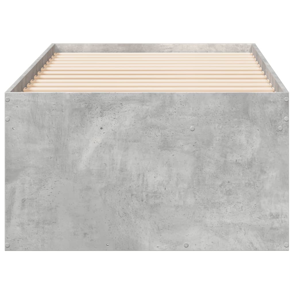 Slaapbank met lades zonder matras 100x200 cm betongrijs is nu te koop bij PeponiXL, paradijselijk wonen!