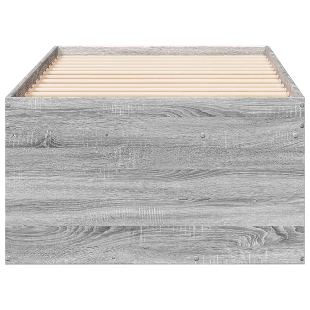 Slaapbank met lades zonder matras 90x190 cm grijs sonoma eiken is nu te koop bij PeponiXL, paradijselijk wonen!