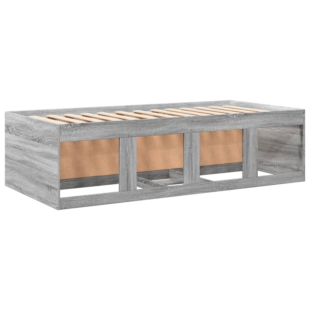 Slaapbank met lades zonder matras 90x190 cm grijs sonoma eiken is nu te koop bij PeponiXL, paradijselijk wonen!