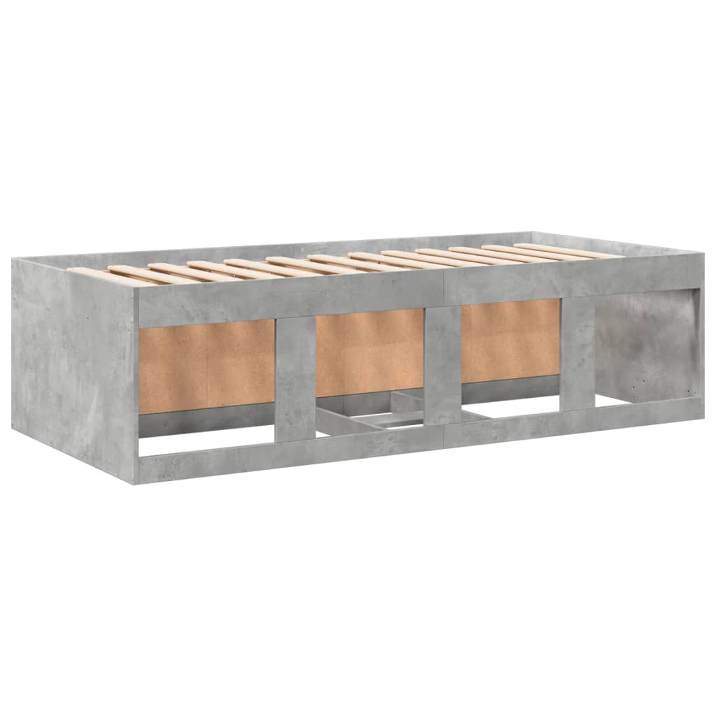 Slaapbank met lades zonder matras 75x190 cm betongrijs is nu te koop bij PeponiXL, paradijselijk wonen!