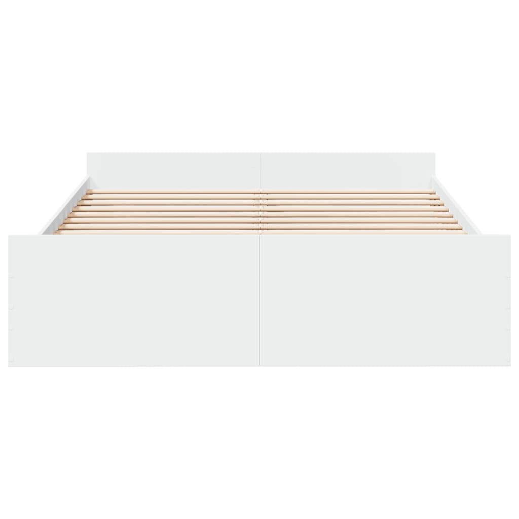 Bedframe met lades bewerkt hout wit 160x200 cm is nu te koop bij PeponiXL, paradijselijk wonen!