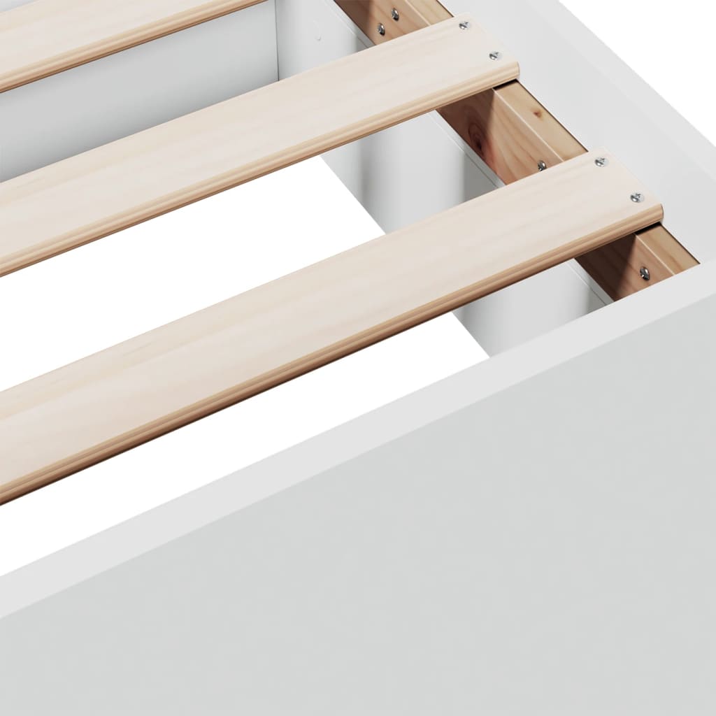Bedframe met lades bewerkt hout wit 160x200 cm is nu te koop bij PeponiXL, paradijselijk wonen!