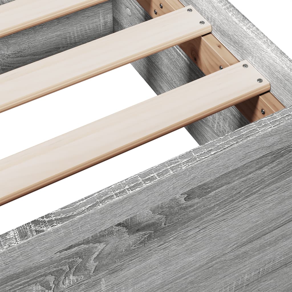 Bedframe met lades bewerkt hout grijs sonoma eiken 160x200 cm is nu te koop bij PeponiXL, paradijselijk wonen!