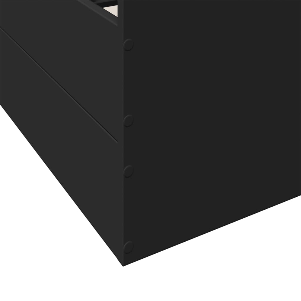 Bedframe met lades bewerkt hout zwart 150x200 cm is nu te koop bij PeponiXL, paradijselijk wonen!
