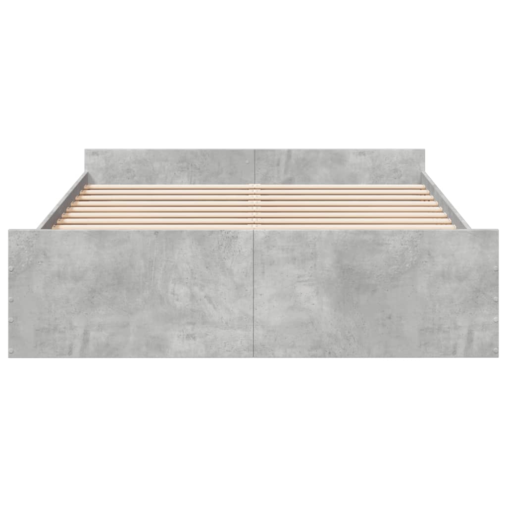 Bedframe met lades bewerkt hout betongrijs 150x200 cm is nu te koop bij PeponiXL, paradijselijk wonen!