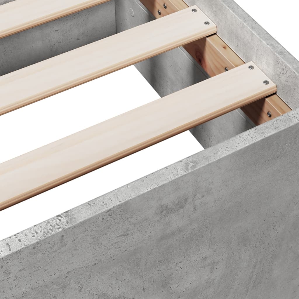 Bedframe met lades bewerkt hout betongrijs 150x200 cm is nu te koop bij PeponiXL, paradijselijk wonen!