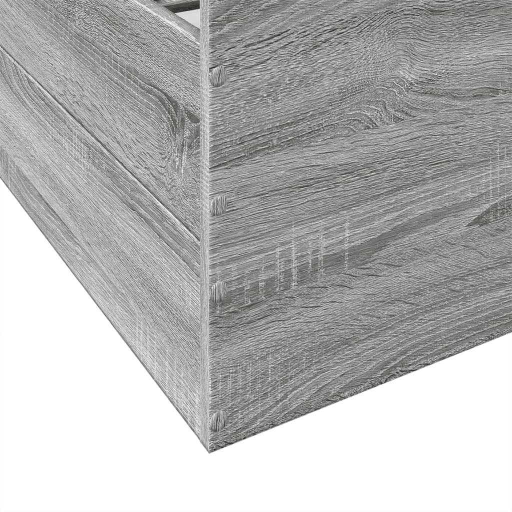 Bedframe met lades bewerkt hout grijs sonoma eiken 150x200 cm is nu te koop bij PeponiXL, paradijselijk wonen!