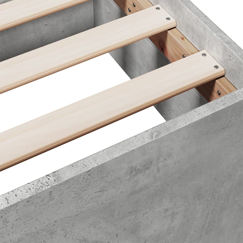 Bedframe met lades bewerkt hout betongrijs 140x200 cm is nu te koop bij PeponiXL, paradijselijk wonen!