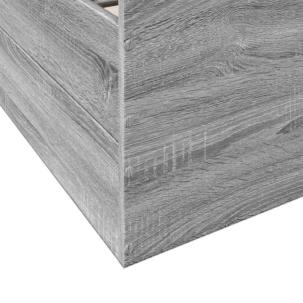 Bedframe met lades bewerkt hout grijs sonoma eiken 140x200 cm is nu te koop bij PeponiXL, paradijselijk wonen!