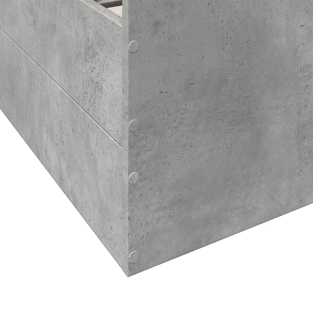 Bedframe met lades bewerkt hout betongrijs 135x190 cm is nu te koop bij PeponiXL, paradijselijk wonen!
