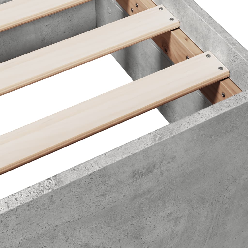 Bedframe met lades bewerkt hout betongrijs 135x190 cm is nu te koop bij PeponiXL, paradijselijk wonen!