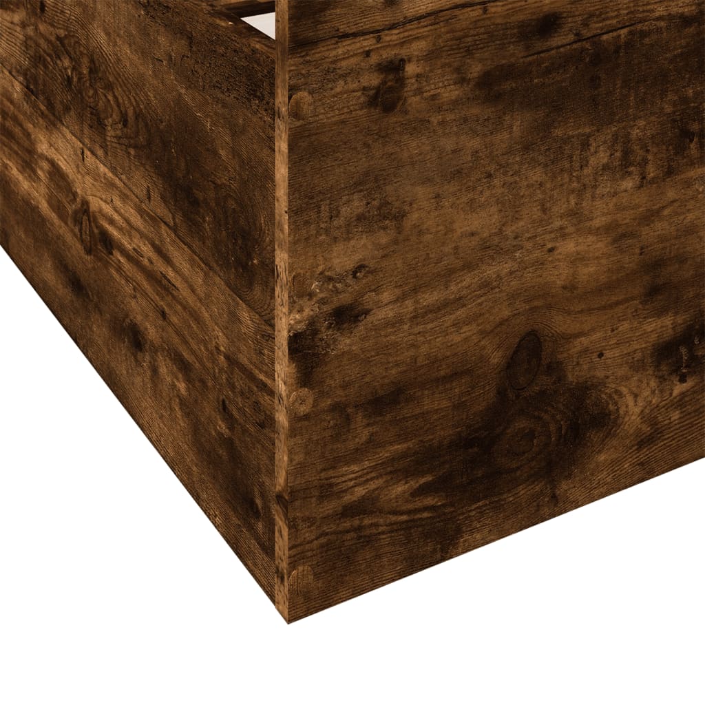 Bedframe met lades bewerkt hout gerookt eikenkleurig 135x190 cm is nu te koop bij PeponiXL, paradijselijk wonen!