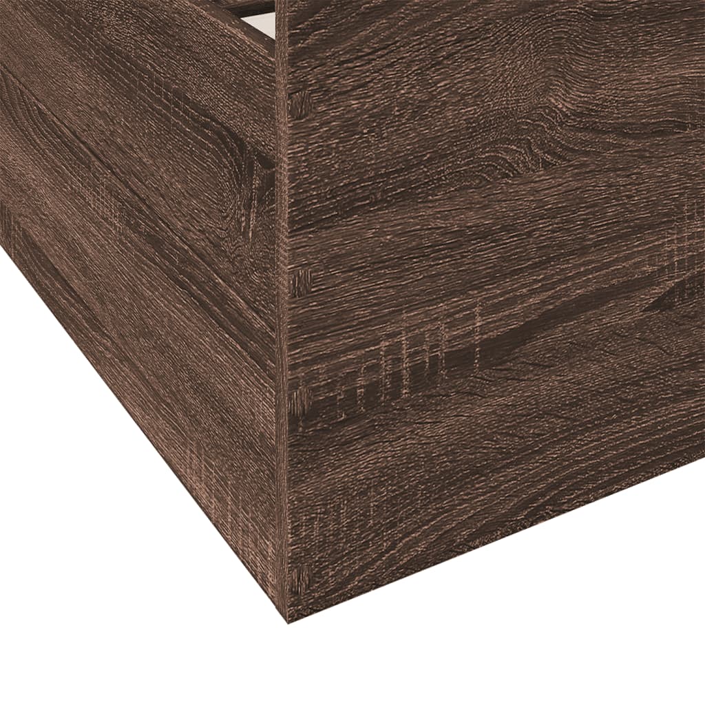 Bedframe met lades bewerkt hout bruin eikenkleur 100x200 cm is nu te koop bij PeponiXL, paradijselijk wonen!