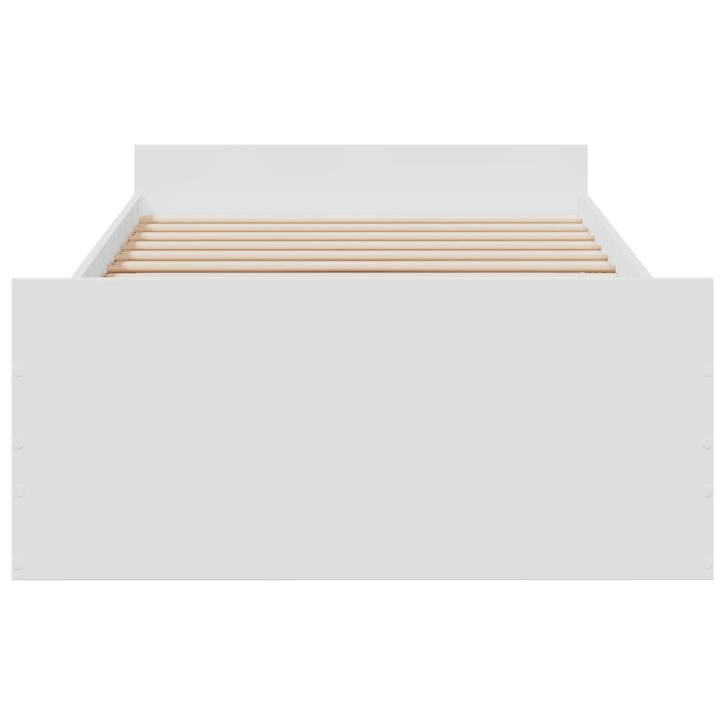 Bedframe met lades bewerkt hout wit 90x200 cm is nu te koop bij PeponiXL, paradijselijk wonen!