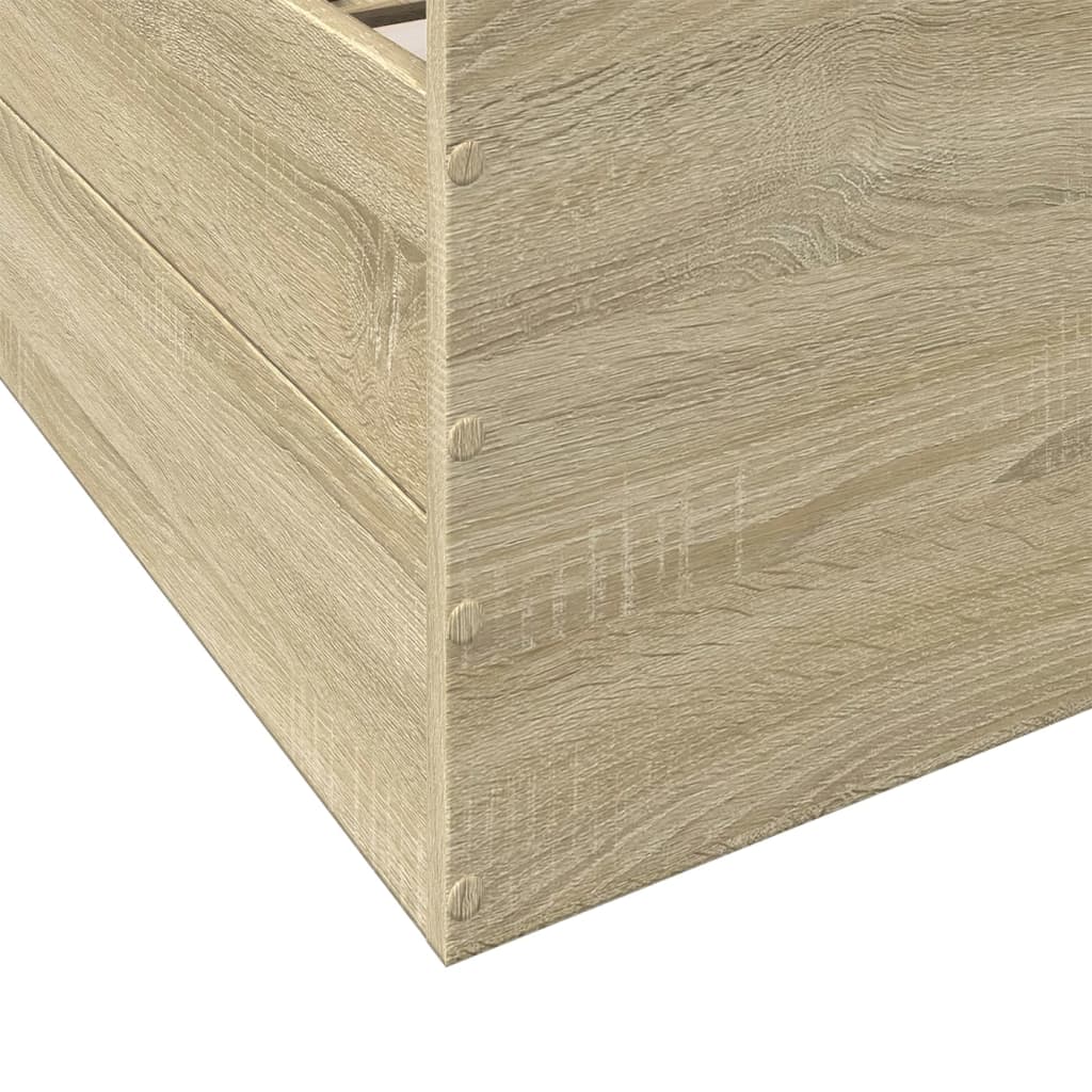 Bedframe met lades bewerkt hout sonoma eikenkleurig 90x200 cm is nu te koop bij PeponiXL, paradijselijk wonen!