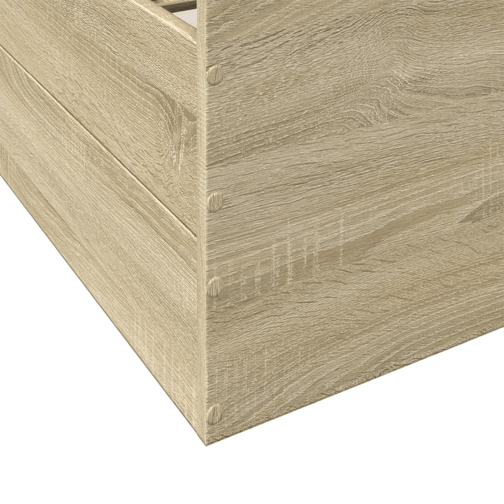 Bedframe met lades bewerkt hout sonoma eikenkleurig 75x190 cm is nu te koop bij PeponiXL, paradijselijk wonen!