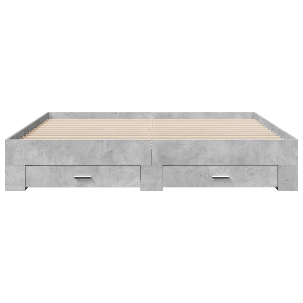 Bedframe met lades bewerkt hout betongrijs 180x200 cm is nu te koop bij PeponiXL, paradijselijk wonen!