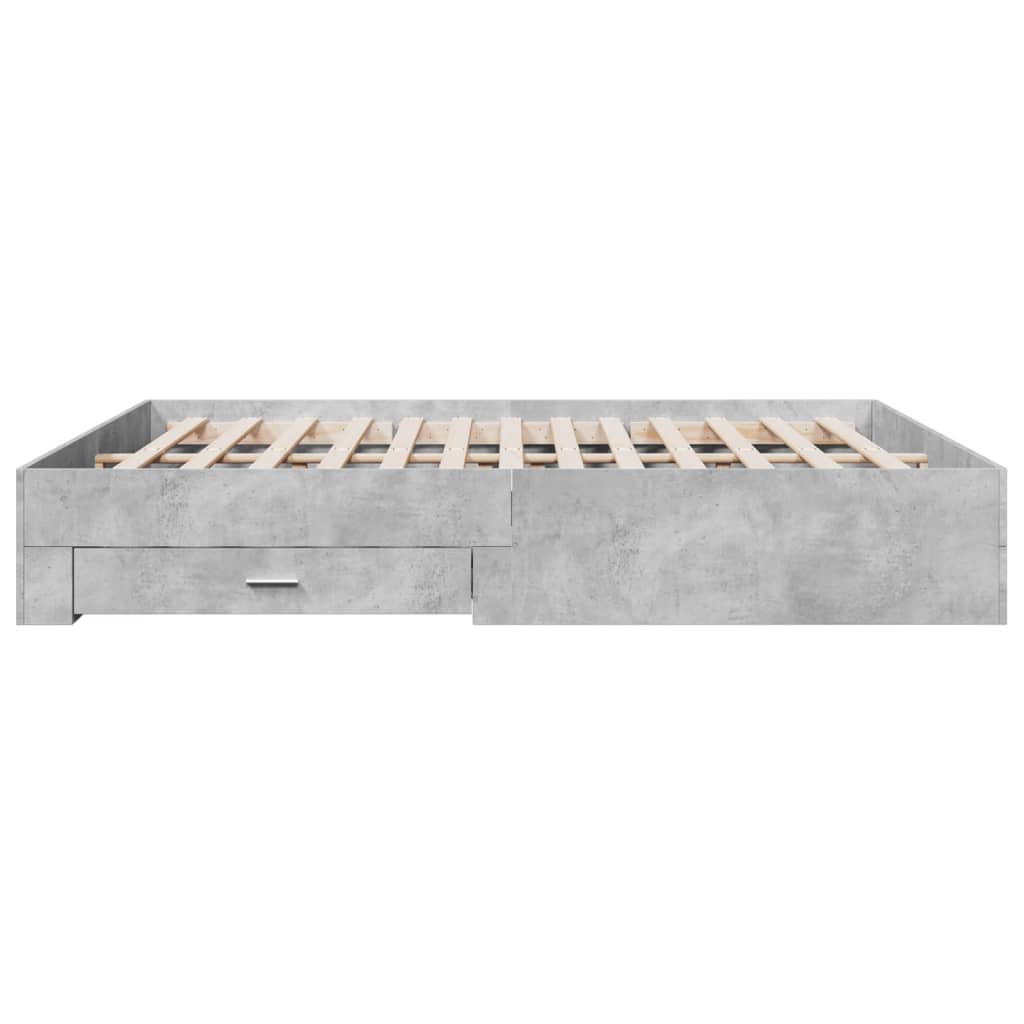 Bedframe met lades bewerkt hout betongrijs 180x200 cm is nu te koop bij PeponiXL, paradijselijk wonen!