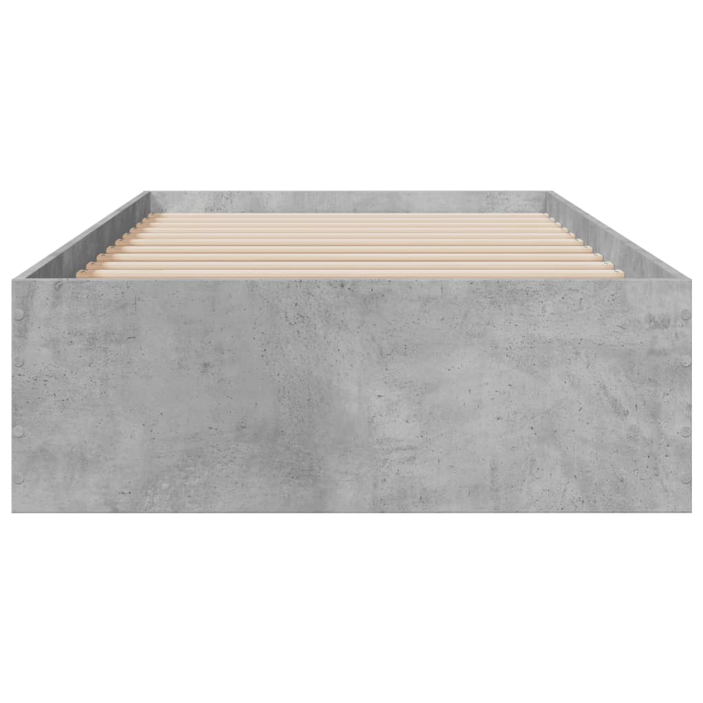 Bedframe met lades bewerkt hout betongrijs 100x200 cm is nu te koop bij PeponiXL, paradijselijk wonen!