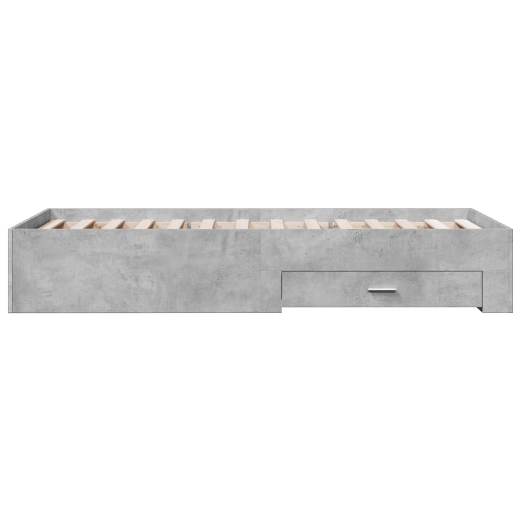 Bedframe met lades bewerkt hout betongrijs 100x200 cm is nu te koop bij PeponiXL, paradijselijk wonen!