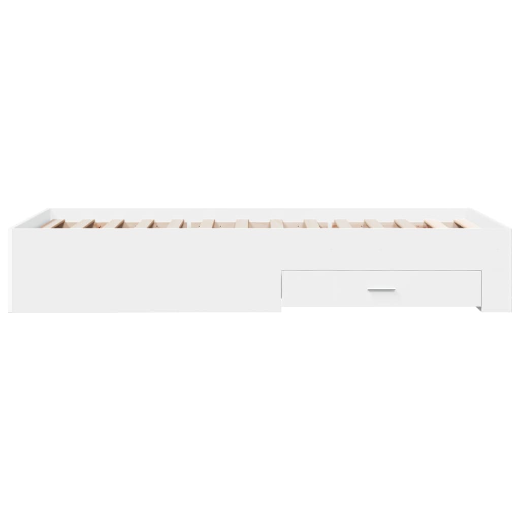 Bedframe met lades bewerkt hout wit 90x190 cm is nu te koop bij PeponiXL, paradijselijk wonen!