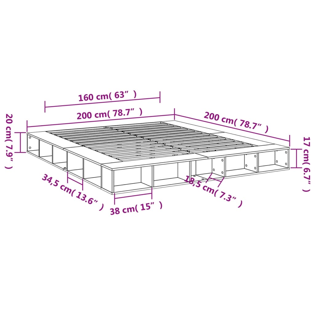Bedframe massief hout wit 200x200 cm is nu te koop bij PeponiXL, paradijselijk wonen!